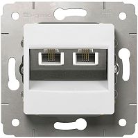 Розетка телефонная без рамки Legrand Cariva 2-м. RJ11+RJ11 белый картинка